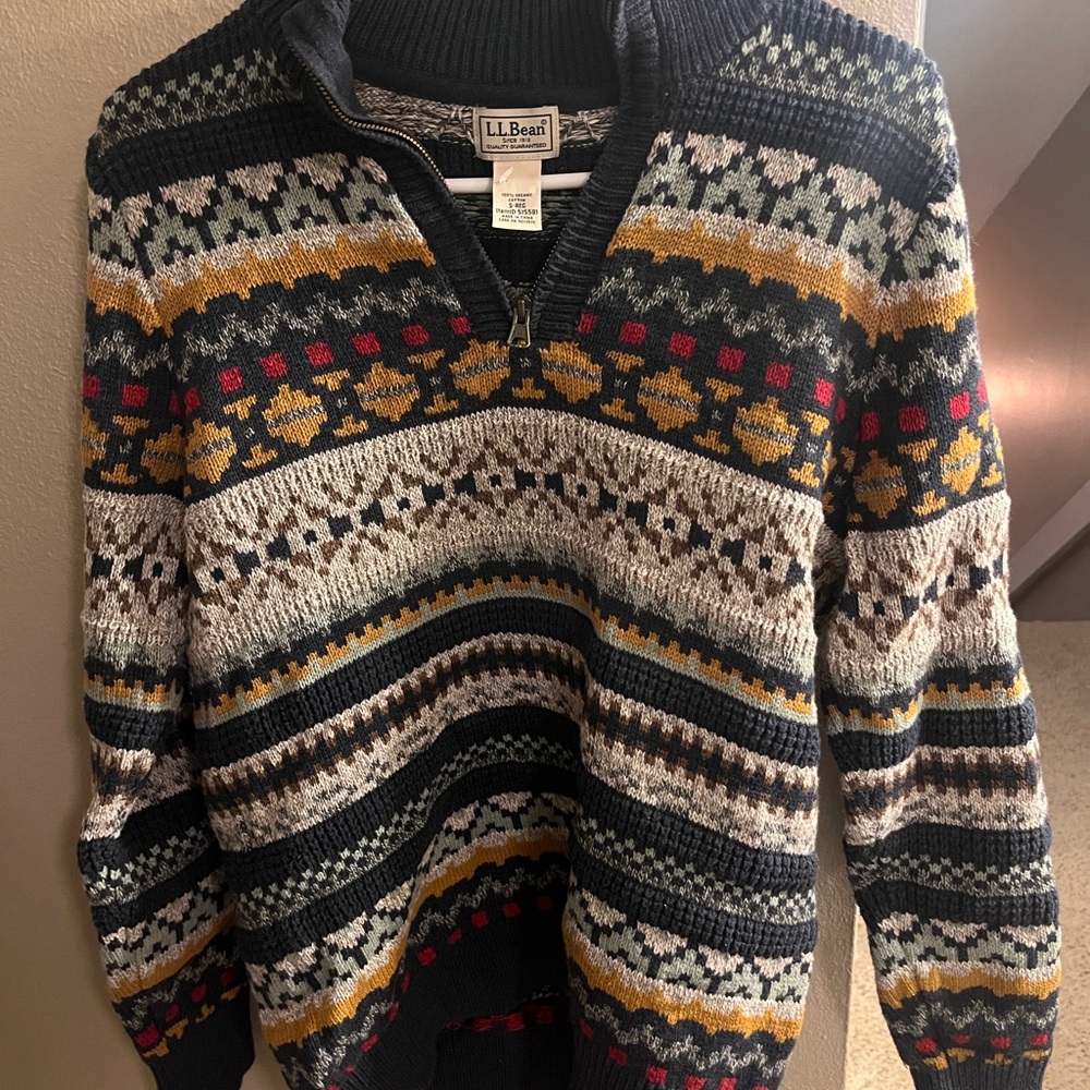 LL Bean men's size S Fair Isle sweater